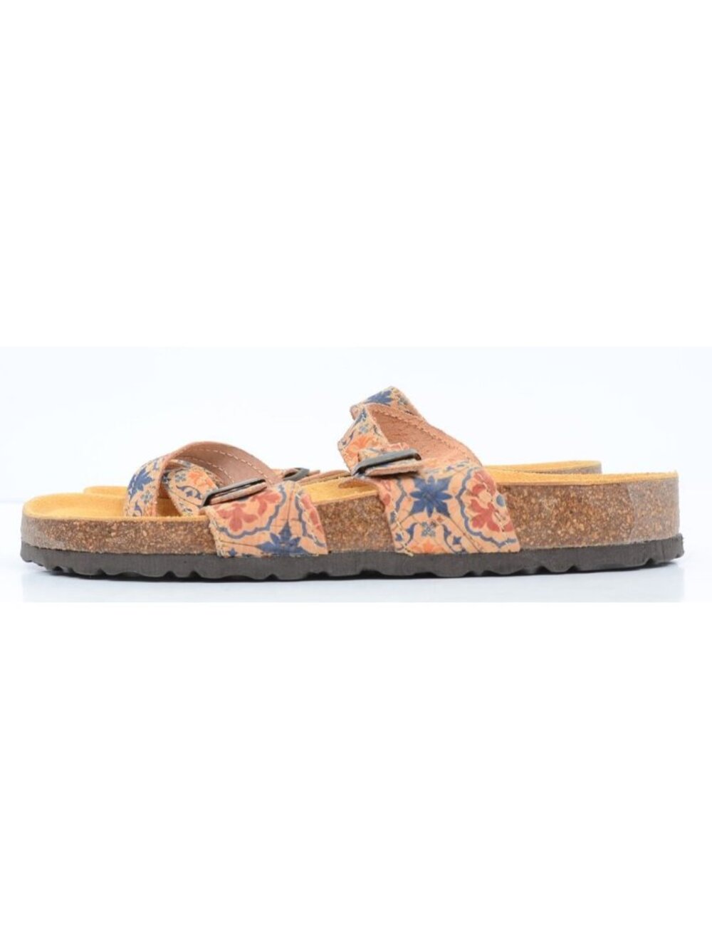 Time and Tru Sz 8.5 Footbed Thong Slide Floral Boho Summer Beach Toe Ring Sandal - Picture 3 of 7
